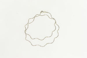 14K 1.0mm Cocoon Link Wavy Curvy Cain Necklace 16.5" White Gold