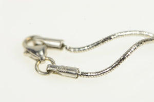 14K 1.0mm Cocoon Link Wavy Curvy Cain Necklace 16.5" White Gold