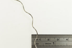 14K 1.0mm Cocoon Link Wavy Curvy Cain Necklace 16.5" White Gold