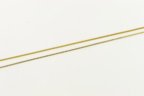 14K 0.7mm Square Chain Classic Box Link Necklace 16.25