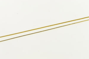 14K 0.7mm Square Chain Classic Box Link Necklace 16.25" Yellow Gold