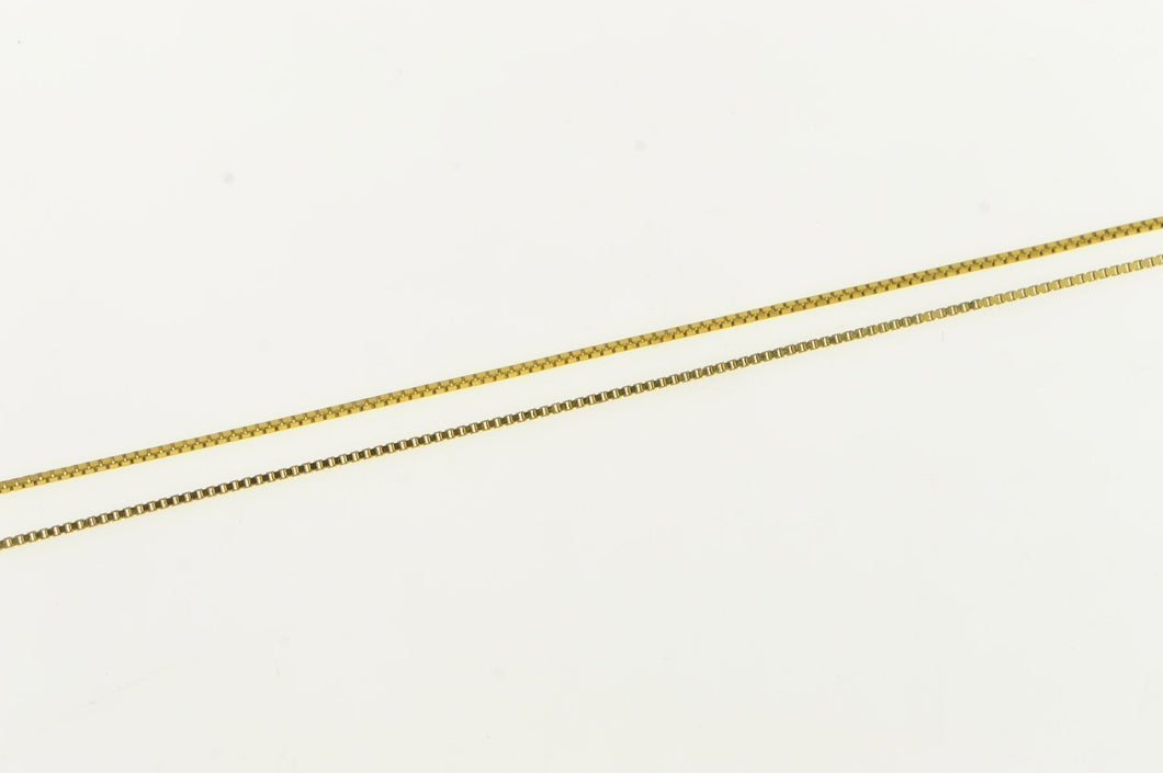 14K 0.7mm Square Chain Classic Box Link Necklace 16.25