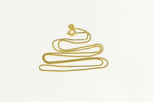 14K 0.7mm Square Chain Classic Box Link Necklace 16.25" Yellow Gold