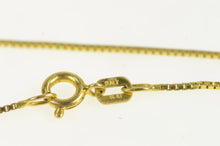 Load image into Gallery viewer, 14K 0.7mm Square Chain Classic Box Link Necklace 16.25&quot; Yellow Gold