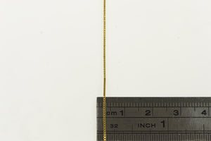 14K 0.7mm Square Chain Classic Box Link Necklace 16.25" Yellow Gold
