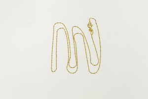 14K 0.8mm Serpentine Link Twist Spiral Chain Necklace 17.25" Yellow Gold
