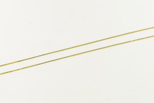 14K 0.6mm Square Chain Box Link Simple Necklace 18