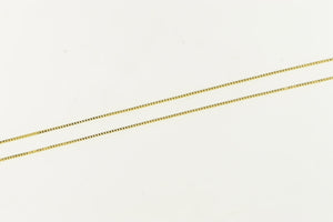14K 0.6mm Square Chain Box Link Simple Necklace 18" Yellow Gold