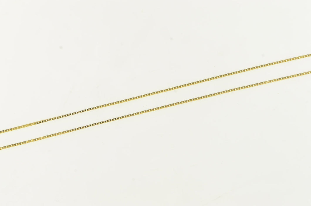 14K 0.6mm Square Chain Box Link Simple Necklace 18