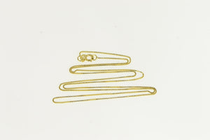 14K 0.6mm Square Chain Box Link Simple Necklace 18" Yellow Gold