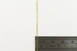 14K 0.6mm Square Chain Box Link Simple Necklace 18" Yellow Gold