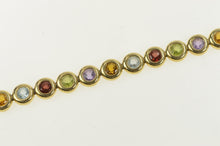 Load image into Gallery viewer, 14K Amethyst Topaz Citrine Garnet Peridot Tennis Bracelet 7.5&quot; Yellow Gold