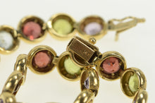 Load image into Gallery viewer, 14K Amethyst Topaz Citrine Garnet Peridot Tennis Bracelet 7.5&quot; Yellow Gold