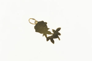 14K Rose Flower Romantic Valentine Love Charm/Pendant Yellow Gold