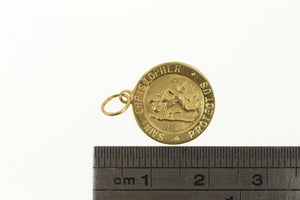 14K Saint Christopher Protection Symbol Charm/Pendant Yellow Gold
