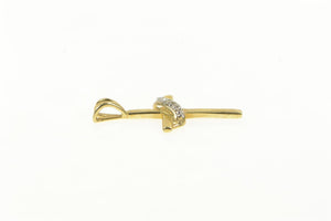 10K Diamond Cross Christian Faith Symbol Pendant Yellow Gold