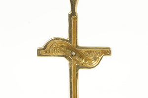 10K Diamond Cross Christian Faith Symbol Pendant Yellow Gold