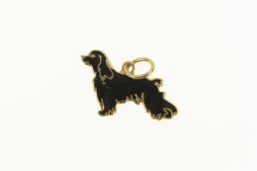 14K Black Enamel Havanese Dog Breed Puppy Charm/Pendant Yellow Gold