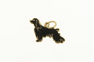 14K Black Enamel Havanese Dog Breed Puppy Charm/Pendant Yellow Gold