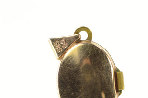 14K Vintage Oval Simple Photo Picture Locket Charm/Pendant Yellow Gold