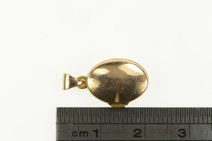 14K Vintage Oval Simple Photo Picture Locket Charm/Pendant Yellow Gold