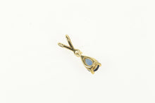 Load image into Gallery viewer, 14K Pear Sapphire Diamond Accent Vintage Pendant Yellow Gold