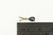 Load image into Gallery viewer, 14K Pear Sapphire Diamond Accent Vintage Pendant Yellow Gold