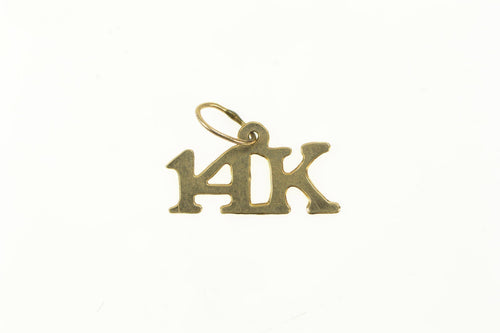 14K 14k Solid Gold Cut Out Number Letter Karat Charm/Pendant Yellow Gold