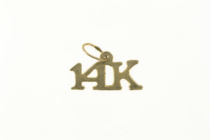 14K 14k Solid Gold Cut Out Number Letter Karat Charm/Pendant Yellow Gold
