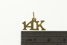 Load image into Gallery viewer, 14K 14k Solid Gold Cut Out Number Letter Karat Charm/Pendant Yellow Gold