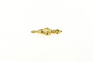 14K 3D Puffy Fleur De Lis French Symbol Charm/Pendant Yellow Gold