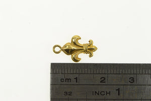 14K 3D Puffy Fleur De Lis French Symbol Charm/Pendant Yellow Gold
