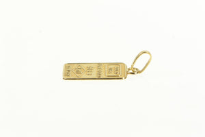 14K USA Fine Gold 1g Solid 14k Bar Mini Ingot Charm/Pendant Yellow Gold