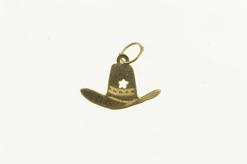14K Star Cowboy Hat Rodeo Motif Southern Charm/Pendant Yellow Gold
