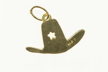 Load image into Gallery viewer, 14K Star Cowboy Hat Rodeo Motif Southern Charm/Pendant Yellow Gold