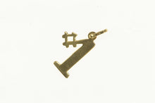 Load image into Gallery viewer, 14K #1 Number One The Best Cut Out Novelty Charm/Pendant Yellow Gold