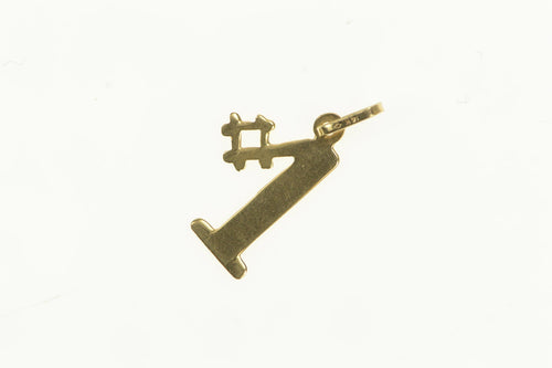 14K #1 Number One The Best Cut Out Novelty Charm/Pendant Yellow Gold