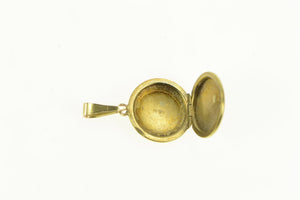14K Art Deco Round Photo Picture Locket Charm/Pendant Yellow Gold