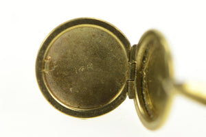 14K Art Deco Round Photo Picture Locket Charm/Pendant Yellow Gold