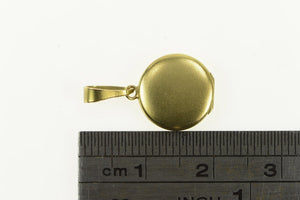 14K Art Deco Round Photo Picture Locket Charm/Pendant Yellow Gold