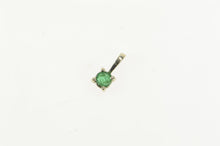 Load image into Gallery viewer, 14K Natural Emerald Classic Round Vintage Pendant White Gold