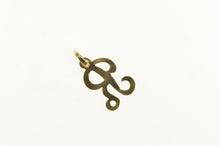 Load image into Gallery viewer, 14K R Cursive Initial Name Monogram Letter Charm/Pendant Yellow Gold
