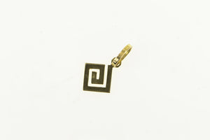14K Squared Swirl Spiral Geometric Charm/Pendant Yellow Gold