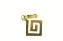 Load image into Gallery viewer, 14K Squared Swirl Spiral Geometric Charm/Pendant Yellow Gold