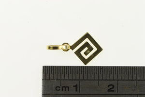 14K Squared Swirl Spiral Geometric Charm/Pendant Yellow Gold