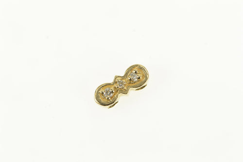 14K Victorian Diamond Bow Spacer Slide Bracelet Charm/Pendant Yellow Gold