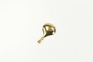 14K Puffy Tear Drop Simple Vintage Statement Pendant Yellow Gold