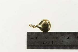 14K Puffy Tear Drop Simple Vintage Statement Pendant Yellow Gold