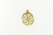 Load image into Gallery viewer, 14K Elaborate Scroll Granulated Statement Filigree Pendant Yellow Gold