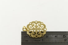 Load image into Gallery viewer, 14K Elaborate Scroll Granulated Statement Filigree Pendant Yellow Gold